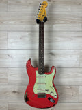 Fender Michael Landau Signature 1963 Stratocaster Round-Laminated Rosewood, Fiesta Red over 3-Color Sunburst