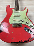 Fender Michael Landau Signature 1963 Stratocaster Round-Laminated Rosewood, Fiesta Red over 3-Color Sunburst