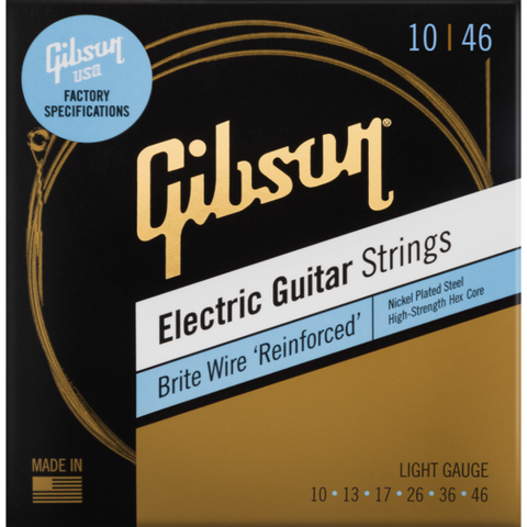 Gibson SEG-BWR10 Brite Wire 'Reinforced' Electric Guitar Strings - .010-.046 Light