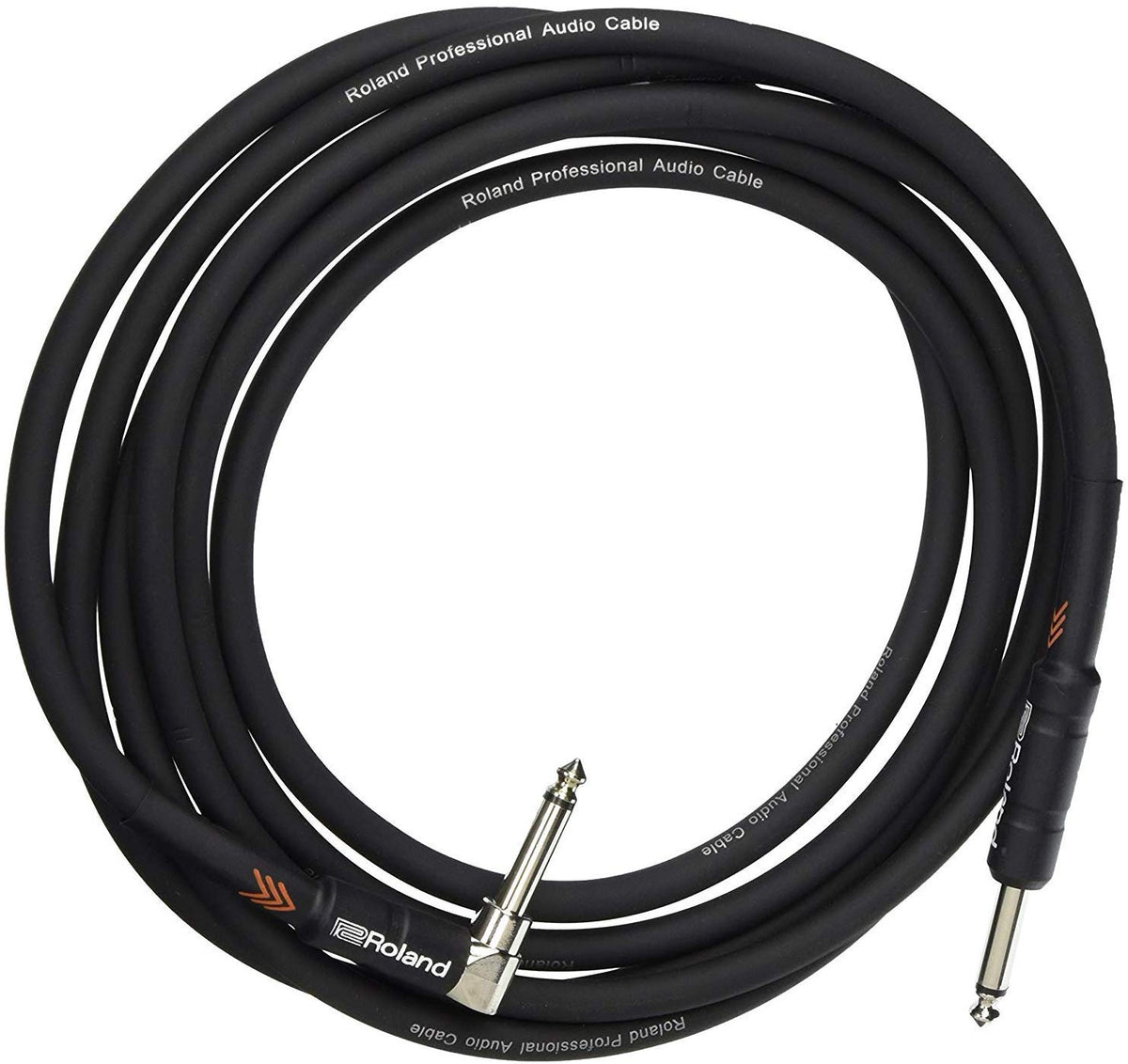 Series　Warehouse　Roland　Music　Instrument　ANG/STRT　JACK　Cable　Black　RIC-B10　10FT　1/4'　–　CBN