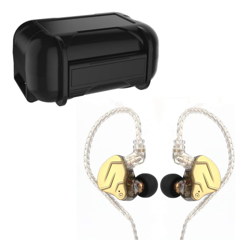 KZ ZSN PRO X BUNDLE - in Ear Earphones (No Mic, Gold) + Genuine KZ ABS Case