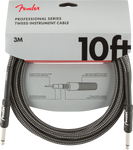 Fender Professional Series Instrument Cable, 10' (3M), Gray Tweed