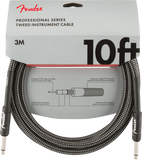 Fender Professional Series Instrument Cable, 10' (3M), Gray Tweed