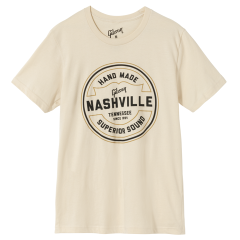 Gibson Handmade in Nashville Tee Shirt (Cream), LARGE
