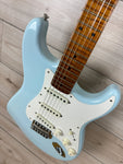 Fender Custom Shop 2023 Limited Edition Roasted '50s Strat DLX Closet Classic, 1-Piece 4A Roasted Flame Maple, Faded Aged Sonic Blue