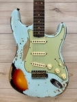 Fender Custom Shop Ltd 1961 Stratocaster Super Heavy Relic, Aged Sonic Blue over 3-Color Sunburst #7075