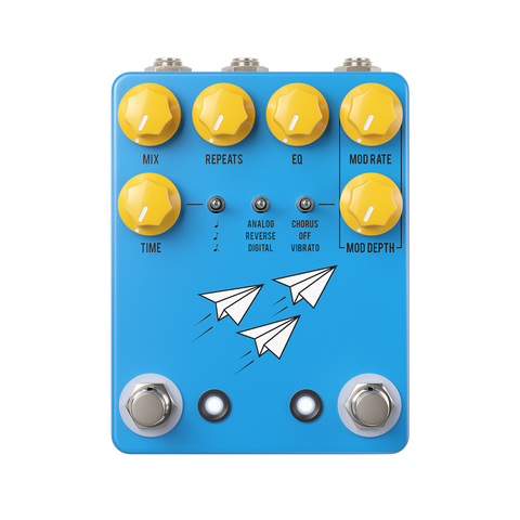 JHS Flight Delay with Chorus and Vibrato Guitar Pedal - Blue