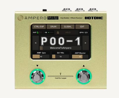 Hotone Ampero Mini Guitar Amp Modeler & Effects Processor Pedal, Marigold