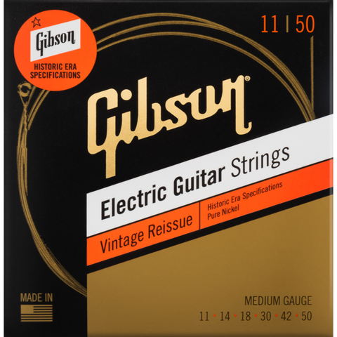 Gibson Guitars Vintage Reissue Electric Guitar Strings, Medium, 11-50