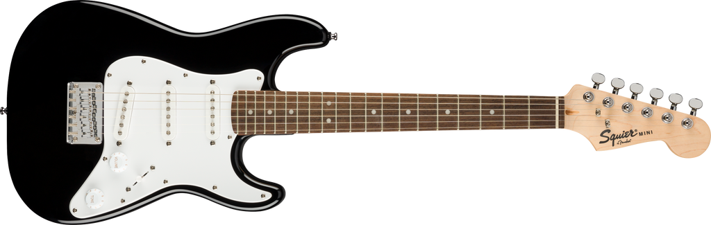Squier Mini Stratocaster Electric Guitar, Black with Laurel