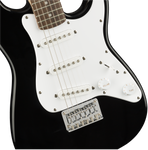 Squier Mini Stratocaster Electric Guitar, Black with Laurel Fingerboard