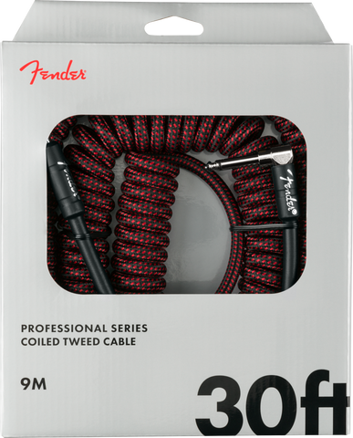 Fender Professional Series Coil Cable, 30', Red Tweed
