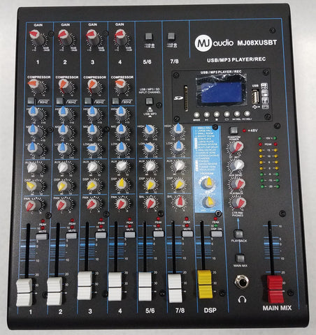 MJ Audio 8 Channel Compact Mixer w/ Effects, USB, and MP3 Player - CBN Music Warehouse