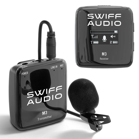 Swiff M3 Wireless Lavalier Microphone System Transmitter Podcasting Microphone