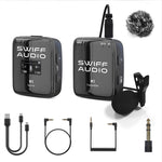 Swiff M3 Wireless Lavalier Microphone System Transmitter Podcasting Microphone