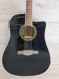 Eko NXT Series Dreadnought Cutaway Acoustic Electric Guitar - Black