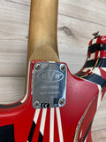 EVH Striped Series Frankenstein Frankie Electric Guitar, Red with Black Stripes Relic