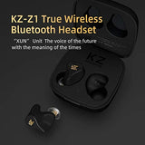 KZ Z1 True Wireless Bluetooth 5.0 HiFi Stereo in Ear Earphones with Mic, 10mm Dynamic Unit (Black)