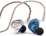 KZ ZS10 Pro Bundle - Includes KZ in-Ear HiFi Metal Earphones (No Mic, Blue), 1 - KZ EVA Case and 1 - KZ Foam tips