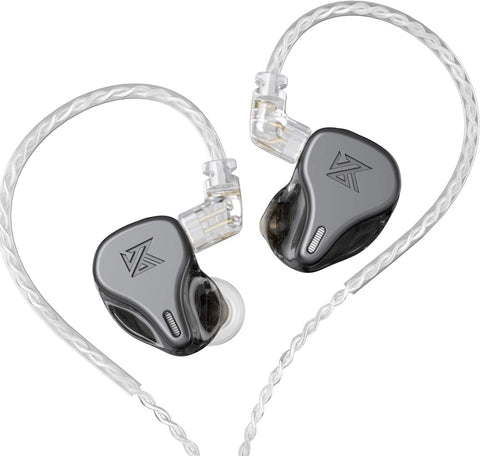KZ DQ6 In Ear Earbuds HiFi Bass Earphone with Detachable Tangle-Free Cable 2Pin (No Mic, Gray)