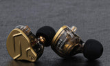 KZ ZSN PRO X BUNDLE - in Ear Earphones (No Mic, Gold) + Genuine KZ ABS Case