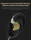 KZ ZSN PRO X Dual Driver 1BA+1DD Hybrid Metal In-Ear Monitor Earbuds - No Mic, Gold