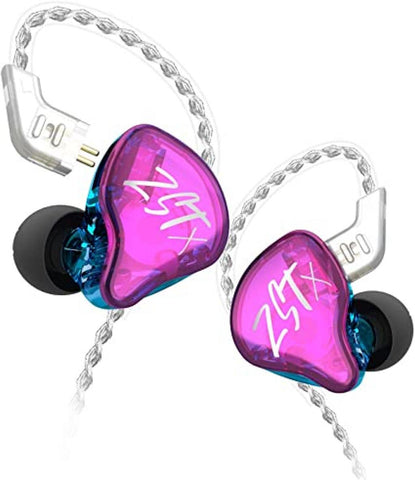 KZ ZST X Dynamic Hybrid Dual Driver in Ear Earphones (Colorful Without Mic)