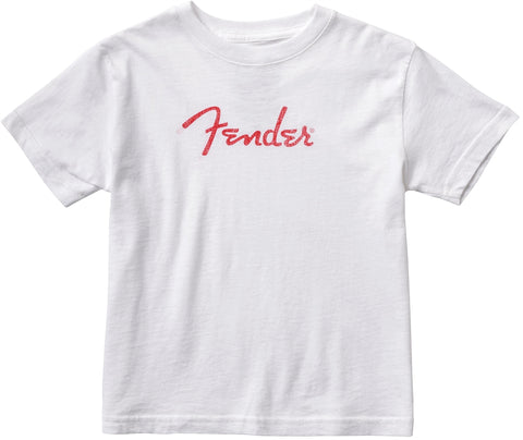Fender Toddler Children's Clothing Logo T-Shirt, White and Red - Size 3T - CBN Music Warehouse