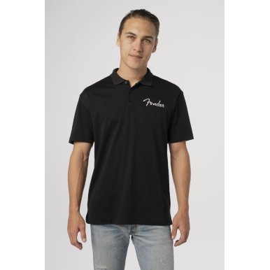 Fender Spaghetti Logo Polo Black CBN Music Warehouse
