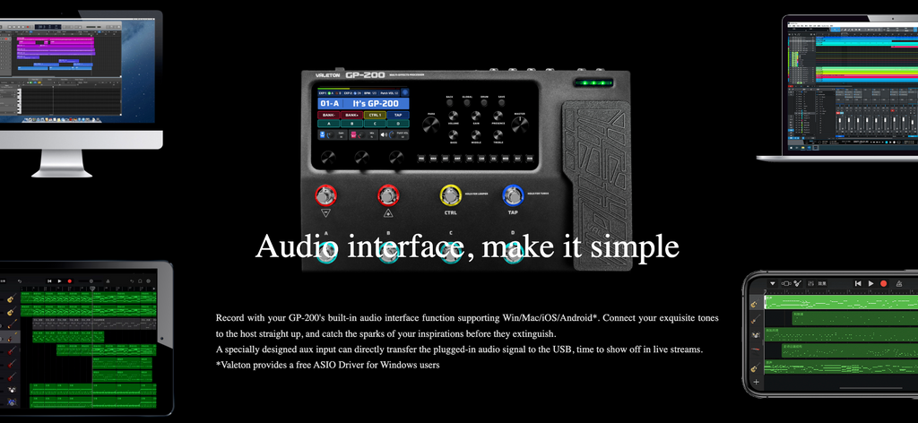 Valeton GP-200 Multi-Effects Processor Floorboard for Guitar w/ Color – CBN Music Warehouse