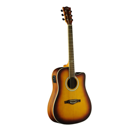 Eko TRI Dreadnought Cutaway Acoustic Electric Guitar - Honey Burst - CBN Music Warehouse