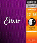 Elixir 80/20 Bronze 11052 Acoustic Guitar Strings, NANOWEB, Light, 12-53 - CBN Music Warehouse