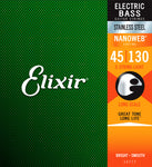 Elixir 14777 NANOWEB 5-String Medium with Light B Long Scale Electric Bass Strings (45-130)