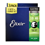 Elixir BONUS PACK! OPTIWEB Coated Electric Guitar Strings, Light (.010-.046), 3 Pack - CBN Music Warehouse