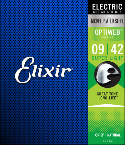 Elixir Optiweb Electric Guitar Strings, Super Light, 9-42 - CBN Music Warehouse