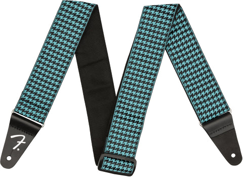 Fender Houndstooth Jacquard Strap - Teal - CBN Music Warehouse
