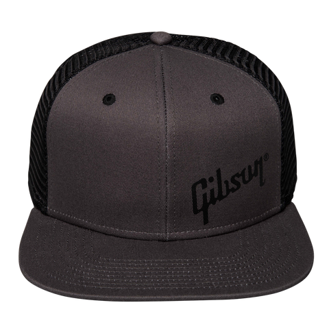 Gibson Charcoal Trucker Snapback Cap - Black