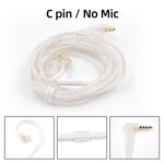 KZ Silver plated upgrade cable 2PIN 0.75mm Type "C" for compatible models KZ In Ear Earphones