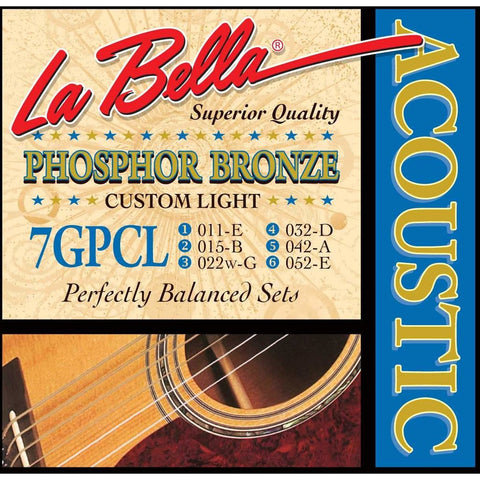 La Bella 7GPCL 11-52, Acoustic Guitar Strings - Custom Light - CBN Music Warehouse
