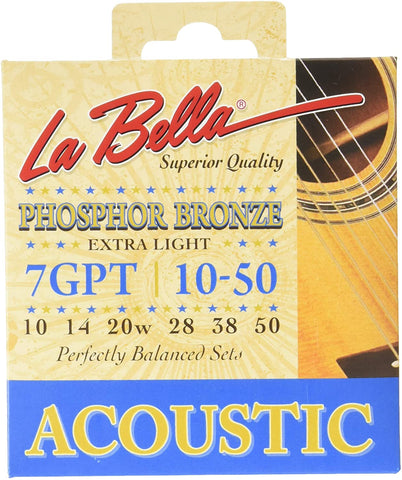 La Bella 7GPT 10-50 Acoustic Guitar Strings - Phosphor Bronze - CBN Music Warehouse