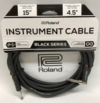 Roland RIC-B15A Black Series 15ft Instrument Cable - ANG/STRT 1/4' JACK RIC-B15A - CBN Music Warehouse