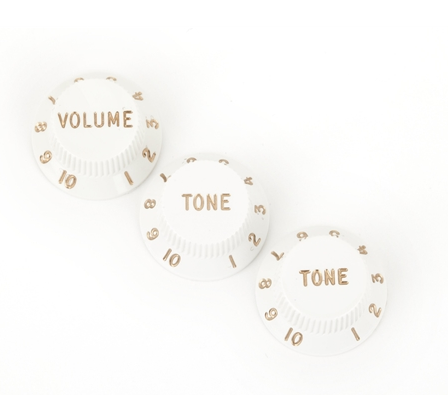 Fender Stratocaster® Knobs, White (Volume, Tone, Tone) (3)