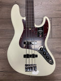 Fender American Professional II Jazz Bass Fretless Guitar, Rosewood Fingerboard, Olympic White