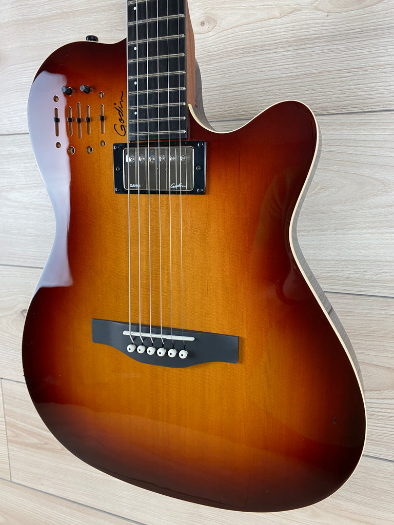 Godin A6 Ultra - Cognac Burst High-gloss Guitar – CBN Music Warehouse