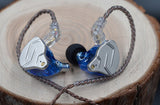 KZ ZSN Pro 1BA+1DD Hybrid in Ear Earphones Monitor Running Sports Headphones HiFi Bass Metal Wired Earbuds (No Mic, Blue)
