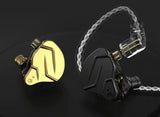 KZ ZSN PRO X BUNDLE - in Ear Earphones (No Mic, Gold) + Genuine KZ ABS Case